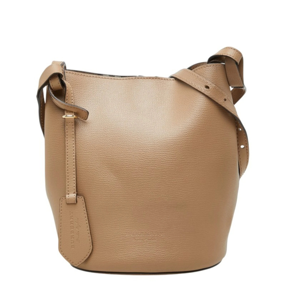 Burberry Nova Check Shadow Horse Crossbody Shoulder Bag, Beige Leather, Women...